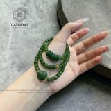  Chuỗi Vòng Ngọc Bích 5.6Ly Mix Bà Hồ Ly, Ngũ Điếu & Charm Kim Tiền Vàng 10K (Không Kén Mệnh) 