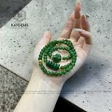  Chuỗi Vòng Ngọc Bích 5.6Ly Mix Bà Hồ Ly, Ngũ Điếu & Charm Kim Tiền Vàng 10K (Không Kén Mệnh) 