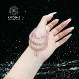  Chuỗi Vòng Thạch Anh Hồng 5.5ly Lu Thống Mix Ngũ Điếu Và Charm Cỏ Bốn Lá Vàng Trang Sức (Hỏa, Thổ) 1-125005 