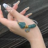  Vòng Tay Dây Cáp Ngũ Điếu Mix Túi Tiền Kim Bảo, Hồ Ly Chúa Lam Ngọc (Không Kén Mệnh) 