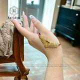  Vòng Tay Dây Cáp Ngũ Điếu Mix Túi Tiền Kim Bảo, Bà Hồ Ly Chúa Thạch Anh Tóc Vàng (Kim, Thổ) 