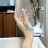  Vòng Dây Cáp Đá Aqua Ngũ Điếu Mix Túi Tiền Kim Bảo Và Hồ Ly Chúa (Thuỷ, Mộc) 