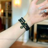  Vòng Chuỗi Ngọc Lục Lam 5.5ly Mix Ngũ Điếu, Túi Tiền Và Kim Tiền Vàng 10K (Không Kén Mệnh) 