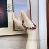  Vòng Đơn Thạch Anh Tóc Đỏ 7ly Mix Túi Tiền Kim Bảo, Lu Thống, Ngũ Điếu Và Kim Tiền Vàng 10k (Thổ, Hoả) 