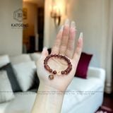  Vòng Đơn Thạch Anh Tóc Đỏ 7ly Mix Túi Tiền Kim Bảo, Lu Thống, Ngũ Điếu Và Kim Tiền Vàng 10k (Thổ, Hoả) 