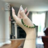  Vòng Đơn Ngọc Bích 6Ly Mix Bi Kim Tiền, Bi Vàng Tây 10K (Không Kén Mệnh) 