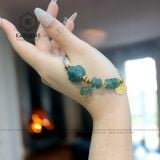  Vòng Tay Dây Cáp Phúc Bảo Như Ý Ngũ Điếu Mix Túi Tiền Kim Bảo, Hồ Ly Lam Ngọc Và Khánh Cát Tường Vàng Trang Sức (Không Kén Mệnh) 