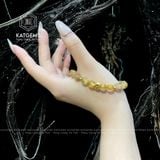  Vòng Đơn Thạch Anh Tóc Vàng 8ly Mix Charm Chú Om Mani Padme Hum Vàng Tây 10K (Kim, Thổ) 