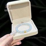  Vòng Đơn Bạch Ngọc 8ly Mix Charm Chú Om Mani Padme Hum Vàng Trang Sức (Không Kén Mệnh) 1-131000 