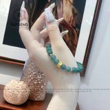  Vòng Đơn Lam Ngọc Chất Băng 7ly Mix Charm Chú Om Mani Padme Hum Vàng Trang Sức (Không Kén Mệnh) 1-121006 