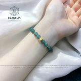  Vòng Đơn Lam Ngọc Chất Băng 7ly Mix Charm Chú Om Mani Padme Hum Vàng Trang Sức (Không Kén Mệnh) 1-121006 