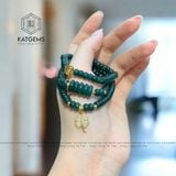  Vòng Chuỗi Lam Ngọc Bánh Xe 5.2Ly Ngũ Điếu Mix Charm Cỏ Bốn Lá Và  Kim Tiền Vàng Trang Sức (Không Kén Mệnh) 2-126006 