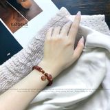  Vòng Đơn Thạch Anh Tóc Đỏ 8.7ly Mix Ngũ Điếu, Túi Tiền, Cỏ Bốn Lá Và Bi Vàng Trang Sức (Hỏa,Thổ) 1-132001 