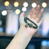  Vòng Đơn Thạch Anh Tóc Xanh 7-8ly Mix Ngũ Điếu, Túi Tiền, Cỏ Bốn Lá Và Bi Vàng Tây 10K (Hỏa, Mộc) 
