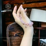  Vòng Đơn Thạch Anh Hồng 7ly Mix Ngũ Điếu, Túi Tiền, Cỏ Bốn Lá Và Bi Vàng Trang Sức (Hỏa,Thổ) 