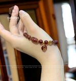  Vòng Đơn Thạch Anh Tóc Đỏ 7ly Mix Túi Tiền Kim Bảo, Lu Thống Và Kim Tiền Vàng 10k (Thổ, Hoả) 