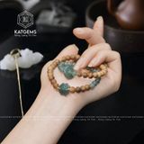  Chuỗi Vòng Trầm Rừng Cuốn 2 An Nhiên Thanh Ngọc Hạt 6ly Cỏ Bốn Lá (Không Kén Mệnh) 