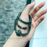  Chuỗi Vòng Lam Ngọc Jade A 5.6ly Mix Hồ Ly, Lu Thống Và Bi Kim Tiền Vàng Trang Sức (Không Kén Mệnh) 2-126002 
