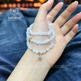  Chuỗi Vòng Bạch Ngọc Dẹt Jade A Mix Túi Tiền Và Bi Kim Tiền Vàng Trang Sức (Không Kén Mệnh) 1-129001 