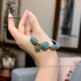  Vòng Dây Cáp Lam Ngọc Ngũ Điếu Mix Hồ Ly, Túi Tiền Và Lu Thống Chạm Kim Tiền (Không Kén Mệnh) 