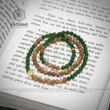  Chuỗi Vòng Trầm Rừng Mix Ngọc Bích 6ly Và Charm Cỏ Bốn Lá (Không Kén Mệnh) 
