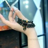  Vòng Chuỗi Ngọc Lục Lam 6ly Mix Ngũ Điếu, Túi Tiền Và Charm chú Om Mani Padme Hum Vàng 10K (Không Kén Mệnh) 