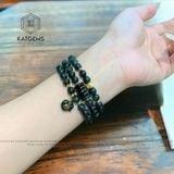  Vòng Chuỗi Ngọc Lục Lam 6ly Mix Ngũ Điếu, Túi Tiền Và Charm chú Om Mani Padme Hum Vàng 10K (Không Kén Mệnh) 