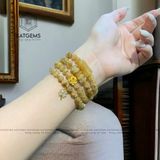  Chuỗi Vòng Thạch Anh Tóc Vàng Vip 6ly Mix Lu Thống, Ngũ Điếu Ngũ, Cỏ Bốn Lá Và Hoa Vàng Sen Trang Sức (Kim, Thổ) 1-122003 