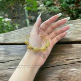  Vòng Dây Cáp Thạch Anh Tóc Vàng Mix Ngũ Điếu, Lu Thống, Cỏ Bốn Lá, Túi Tiền Và Bà Hồ Ly (Kim, Thổ) 