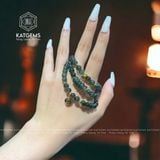  Chuỗi Vòng Thạch Anh Tóc Xanh 6.2ly Túi Tiền Kim Bảo Mix Ngũ Điếu Và Charm Chú Om Mani Padme HumVàng 10K (Hỏa, Mộc) 