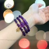  Chuỗi Vòng Thạch Anh Tím 6ly Mix Hồ Ly, Ngũ Điếu Và Charm Cỏ Bốn Lá Vàng Trang Sức (Thổ, Hỏa) 125007 