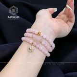  Chuỗi Vòng Thạch Anh Hồng 6ly Túi Tiền Kim Bảo Mix Hồ Ly Và Bi Kim Tiền Vàng Trang Sức (Hỏa, Thổ) 2-125005 