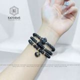  Chuỗi Vòng Thạch Anh Tóc Đen 6ly Túi Tiền Kim Bảo Mix Hồ Ly, Ngũ Điếu Và Charm Vàng 10K (Mộc, Thủy) 