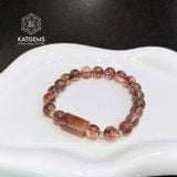  Vòng Đơn Thạch Anh Tóc Đỏ Trong 8Ly Mix Lu Thống Và Kim Tiền Vàng 10k (Thổ, Hoả) 