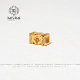  Charm Lu Thống Nạm Đá Vàng 10K 10x6mm (GIÁ LIÊN HỆ) 