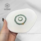  Vòng Đơn Ngọc Hoa Bay 6.6ly Mix Charm Cỏ Bốn Lá Vàng 10K (Không Kén Mệnh) 