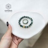  Vòng Đơn Ngọc Hoa Bay 7.6ly Mix Charm Chú Om Mani Padme Hum Vàng Tây 10K (Không Kén Mệnh) 