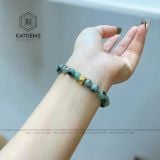  Vòng Đơn Ngọc Hoa Bay 7.6ly Mix Charm Chú Om Mani Padme Hum Vàng Tây 10K (Không Kén Mệnh) 
