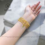  Chuỗi Vòng Thạch Anh Tóc Vàng Trong 6,6ly Mix Charm Hồ Ly Vàng Trang Sức (Kim, Thổ) 122003 