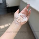  Chuỗi Vòng Đá Moon 5,9ly Mix Ngũ Điếu, Túi Tiền và Charm Hoa Sen Và Bi Vàng 10K (Thủy, Kim) 
