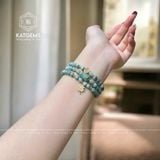  Chuỗi Vòng Ngọc Hoa Bay 6ly Mix Ngũ Điếu, Cỏ Bốn Lá Và Kim Tiền Vàng 10K (Không Kén Mệnh) 