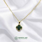  Mặt Dây Chuyền Cỏ Bốn Lá Ngọc Bích Canada Vip Vàng Trang Sức (Không Kén Mệnh) 