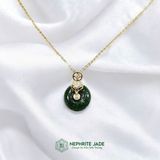  Mặt Dây Chuyền Hồ Kim Tài Lộc Ngọc Bích Canada Cao Cấp Đồng Điếu Mix Hồ Ly Kim Tiền Vàng Trang Sức Đường Kính 16li Dày 4mm (Không Kén Mệnh) 