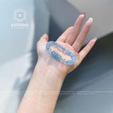  Vòng Đơn Đá Aqua 7-8ly Ngũ Điếu Mix Bi Vàng Trang Sức (Thủy, Mộc) 