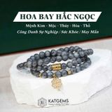  Vòng Chuỗi Ngọc Gà Đen Vip 5.8Ly Jade A Mix Lu Thống, Cỏ Bốn Lá Và charm Kim Tiền Vàng Trang Sức (Không Kén Mệnh) 