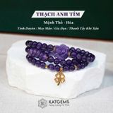  Chuỗi Vòng Thạch Anh Tím 6ly Mix Hồ Ly, Ngũ Điếu Và Charm Cỏ Bốn Lá Vàng Trang Sức (Thổ, Hỏa) 125007 