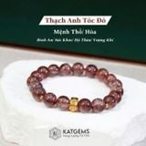  Vòng Đơn Thạch Anh Tóc Đỏ 8.6ly Mix Charm Chú Om Mani Padme Hum Vàng Trang Sức (Hỏa, Thổ) 1-132001 