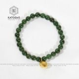  Vòng Đơn Ngọc Bích 6Ly Mix Charm Túi Tiền Tài Lộc Vàng Tây 10K (Không Kén Mệnh) 