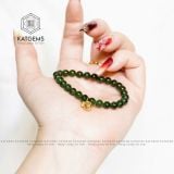  Vòng Đơn Ngọc Bích 6Ly Mix Charm Túi Tiền Tài Lộc Vàng Tây 10K (Không Kén Mệnh) 