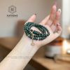  Chuỗi Vòng Lam Ngọc Jade A 5.6ly Mix Ngũ Điếu, Charm Hoa Sen Và Bi Kim Tiền Vàng Trang Sức (Không Kén Mệnh) 